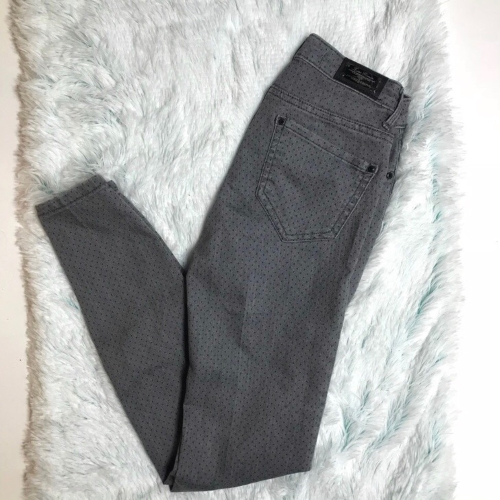Zara polka dot gray jeans sz 2